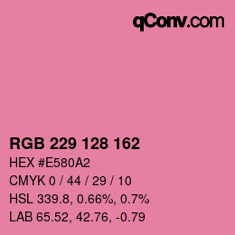 Color code: RGB 229 128 162 | qconv.com