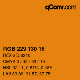 Farbcode: RGB 229 130 16 | qconv.com
