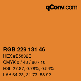 Farbcode: RGB 229 131 46 | qconv.com