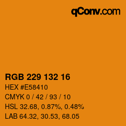 Código de color: RGB 229 132 16 | qconv.com
