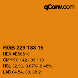 Farbcode: RGB 229 133 16 | qconv.com