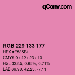 颜色代码: RGB 229 133 177 | qconv.com