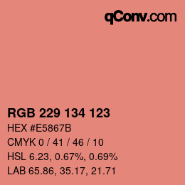 カラーコード: RGB 229 134 123 | qconv.com