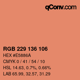 Color code: RGB 229 136 106 | qconv.com