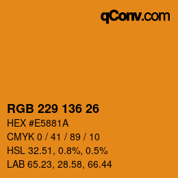 Color code: RGB 229 136 26 | qconv.com