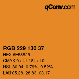 Color code: RGB 229 136 37 | qconv.com