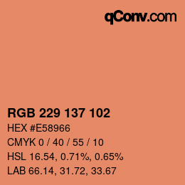 Color code: RGB 229 137 102 | qconv.com