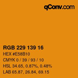 Farbcode: RGB 229 139 16 | qconv.com