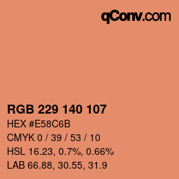 Code couleur: RGB 229 140 107 | qconv.com