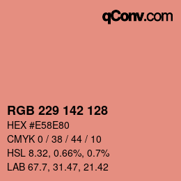 カラーコード: RGB 229 142 128 | qconv.com