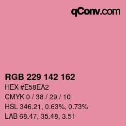 Color code: RGB 229 142 162 | qconv.com