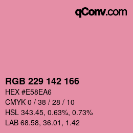 Color code: RGB 229 142 166 | qconv.com
