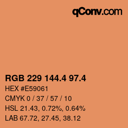 カラーコード: RGB 229 144.4 97.4 | qconv.com