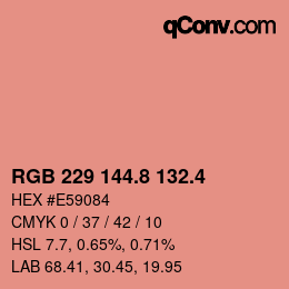 カラーコード: RGB 229 144.8 132.4 | qconv.com