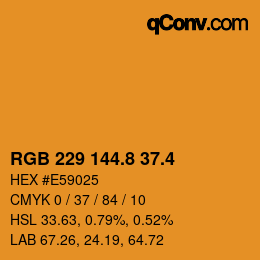 カラーコード: RGB 229 144.8 37.4 | qconv.com