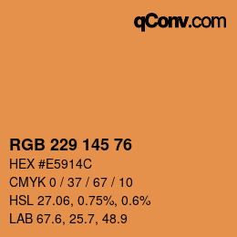 Color code: RGB 229 145 76 | qconv.com