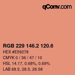 カラーコード: RGB 229 146.2 120.6 | qconv.com