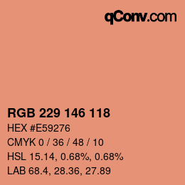 颜色代码: RGB 229 146 118 | qconv.com