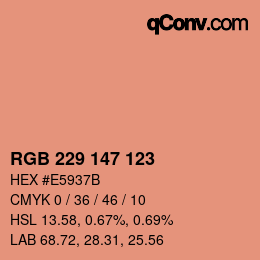 Color code: RGB 229 147 123 | qconv.com