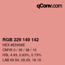 Color code: RGB 229 149 142 | qconv.com