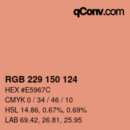 カラーコード: RGB 229 150 124 | qconv.com