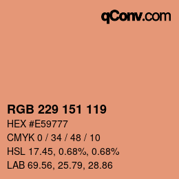 Color code: RGB 229 151 119 | qconv.com