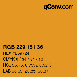 Color code: RGB 229 151 36 | qconv.com