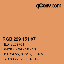 Color code: RGB 229 151 97 | qconv.com