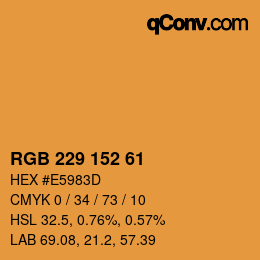 Color code: RGB 229 152 61 | qconv.com