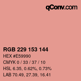 Farbcode: RGB 229 153 144 | qconv.com