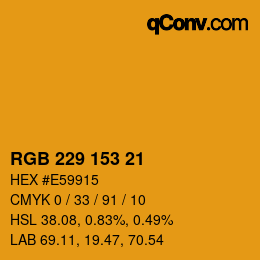 Código de color: RGB 229 153 21 | qconv.com