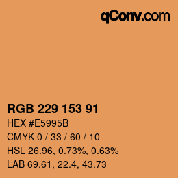 Farbcode: RGB 229 153 91 | qconv.com