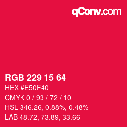 Color code: RGB 229 15 64 | qconv.com