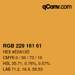 Color code: RGB 229 161 61 | qconv.com