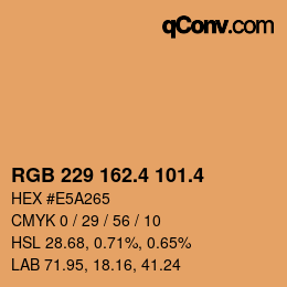 カラーコード: RGB 229 162.4 101.4 | qconv.com