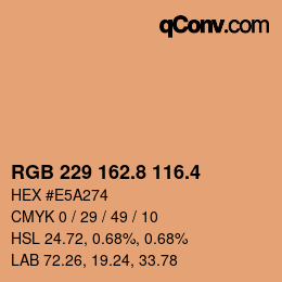 カラーコード: RGB 229 162.8 116.4 | qconv.com