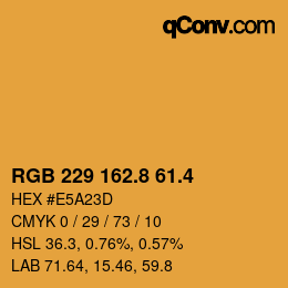 カラーコード: RGB 229 162.8 61.4 | qconv.com