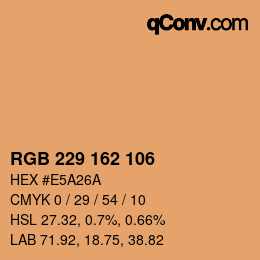 Color code: RGB 229 162 106 | qconv.com