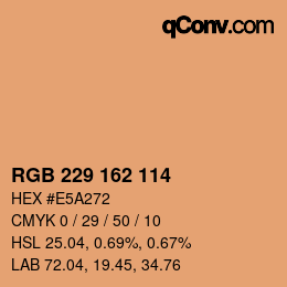 Color code: RGB 229 162 114 | qconv.com