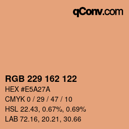 Color code: RGB 229 162 122 | qconv.com