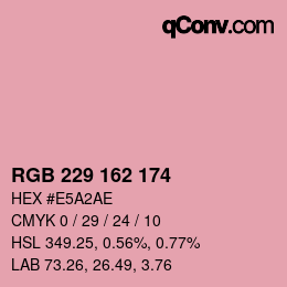 Color code: RGB 229 162 174 | qconv.com