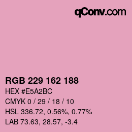 Color code: RGB 229 162 188 | qconv.com