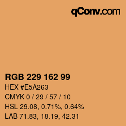 Color code: RGB 229 162 99 | qconv.com
