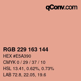 Code couleur: RGB 229 163 144 | qconv.com