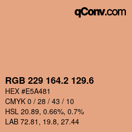 カラーコード: RGB 229 164.2 129.6 | qconv.com