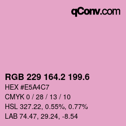 カラーコード: RGB 229 164.2 199.6 | qconv.com