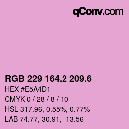 カラーコード: RGB 229 164.2 209.6 | qconv.com