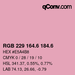カラーコード: RGB 229 164.6 184.6 | qconv.com