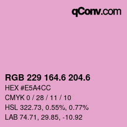 カラーコード: RGB 229 164.6 204.6 | qconv.com