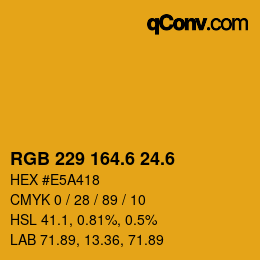 カラーコード: RGB 229 164.6 24.6 | qconv.com